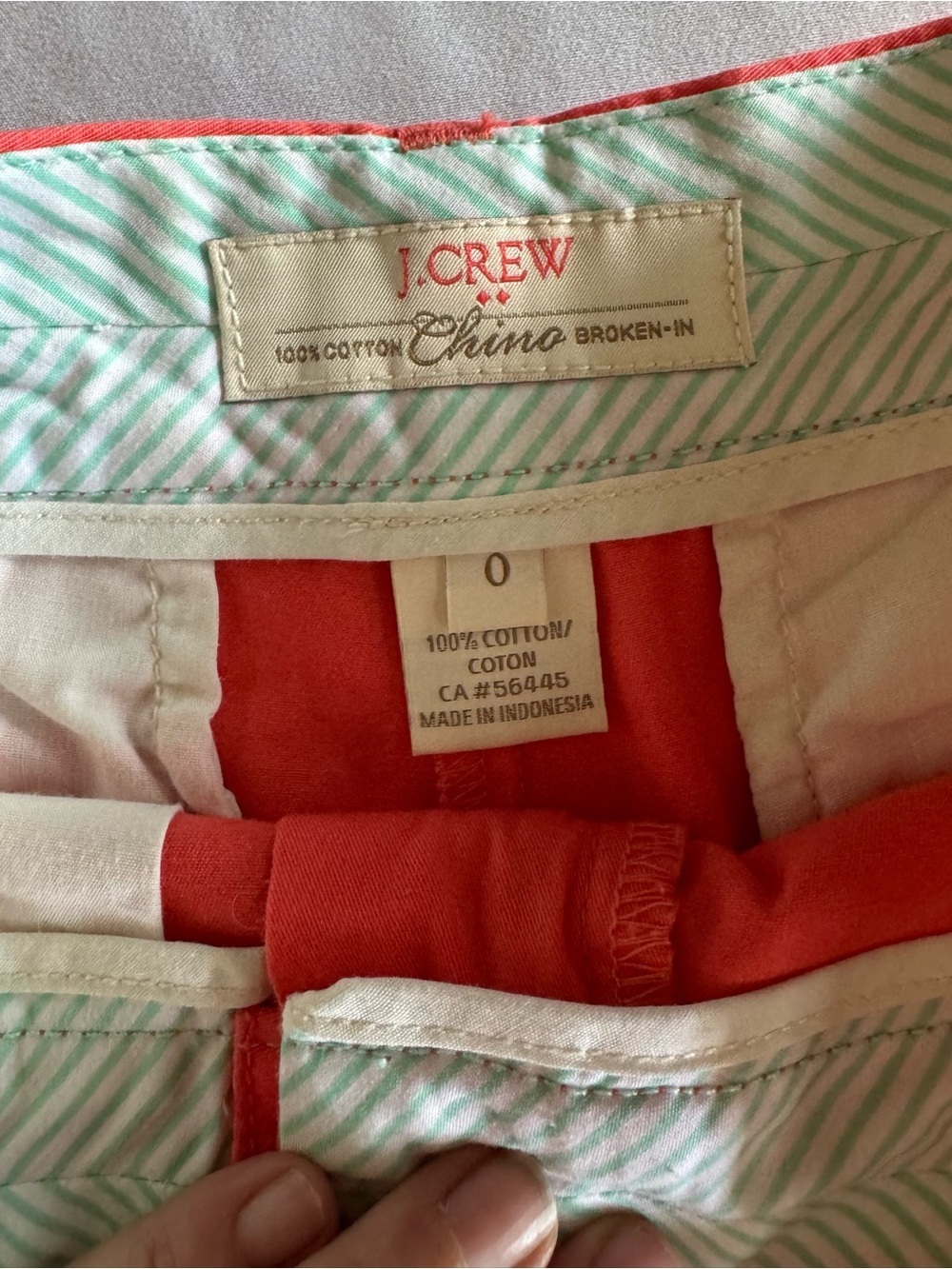 J.Crew Stretch Coral Pink Shorts Women Sz 0 Cotton Preppy - Picture 9 of 10